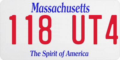 MA license plate 118UT4