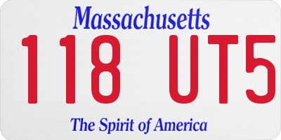 MA license plate 118UT5