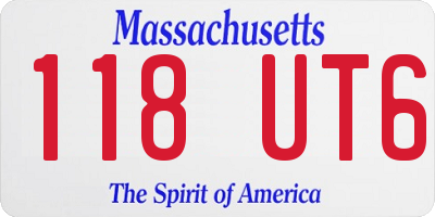 MA license plate 118UT6