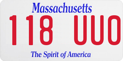 MA license plate 118UU0