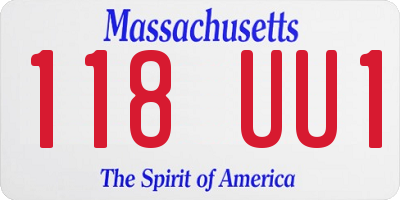 MA license plate 118UU1