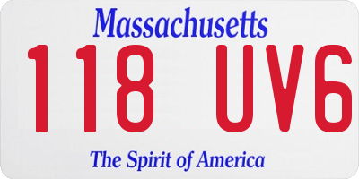 MA license plate 118UV6