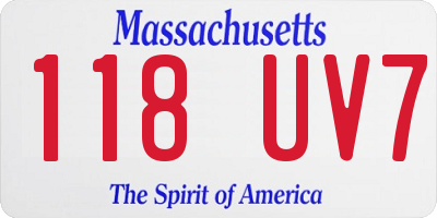 MA license plate 118UV7