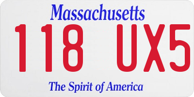 MA license plate 118UX5