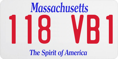 MA license plate 118VB1