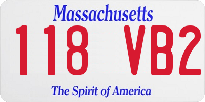 MA license plate 118VB2