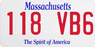MA license plate 118VB6
