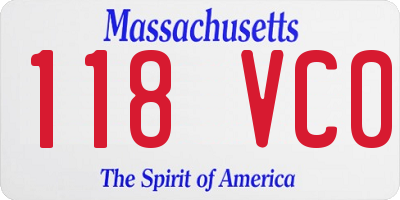 MA license plate 118VC0