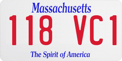 MA license plate 118VC1