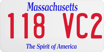 MA license plate 118VC2