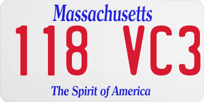 MA license plate 118VC3