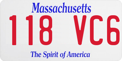 MA license plate 118VC6