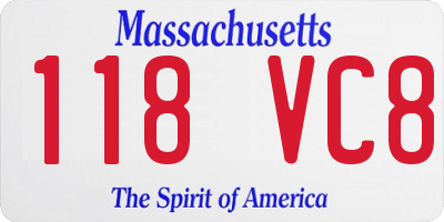 MA license plate 118VC8