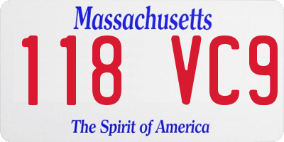 MA license plate 118VC9