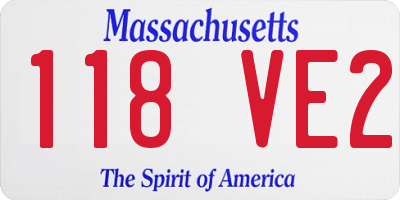 MA license plate 118VE2