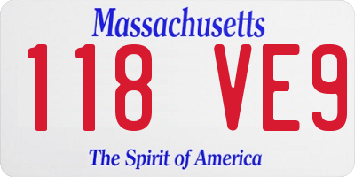 MA license plate 118VE9