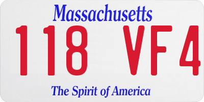 MA license plate 118VF4