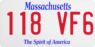 MA license plate 118VF6