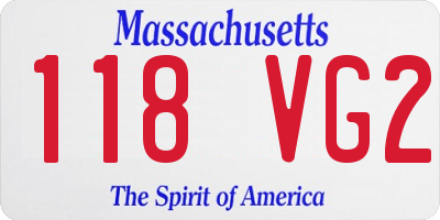 MA license plate 118VG2