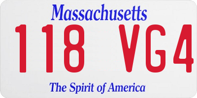 MA license plate 118VG4