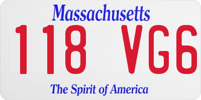 MA license plate 118VG6