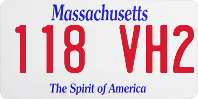 MA license plate 118VH2