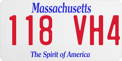 MA license plate 118VH4
