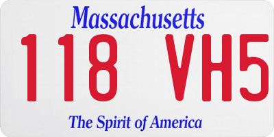 MA license plate 118VH5