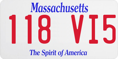 MA license plate 118VI5