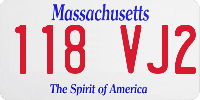 MA license plate 118VJ2