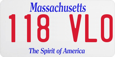 MA license plate 118VL0