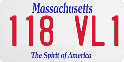 MA license plate 118VL1