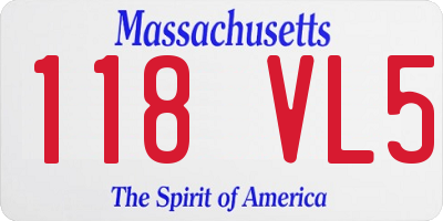 MA license plate 118VL5
