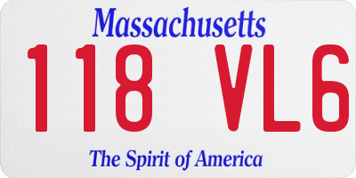 MA license plate 118VL6
