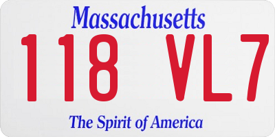 MA license plate 118VL7