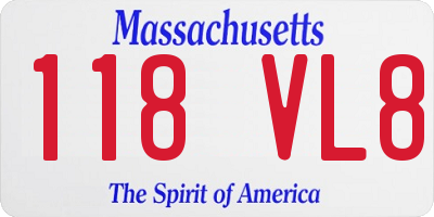 MA license plate 118VL8
