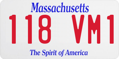 MA license plate 118VM1