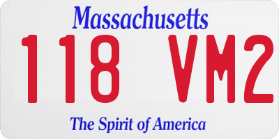 MA license plate 118VM2