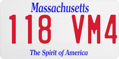 MA license plate 118VM4