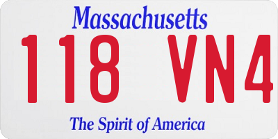 MA license plate 118VN4
