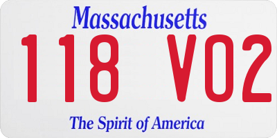MA license plate 118VO2
