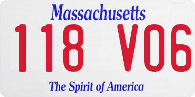 MA license plate 118VO6