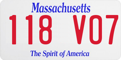 MA license plate 118VO7
