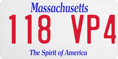 MA license plate 118VP4