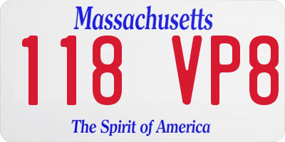 MA license plate 118VP8