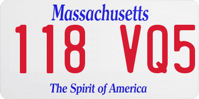 MA license plate 118VQ5