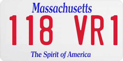 MA license plate 118VR1