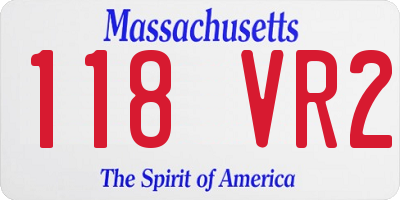 MA license plate 118VR2