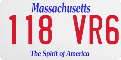 MA license plate 118VR6