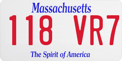 MA license plate 118VR7